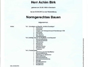Bescheinigung Normgerechtes Bauen