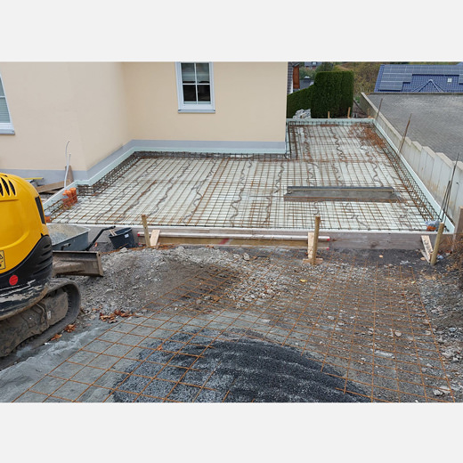 Die Bodenplatte vorm Gießen