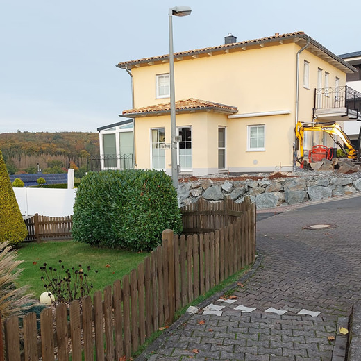 Die Terrasse wird vorbereitet.