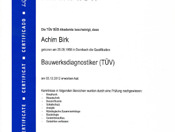 Zertifikat Bauwerksdiagnostiker